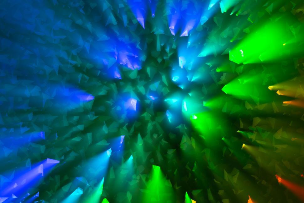 Free Image of Green and blue abstract lighting with intricate design. 