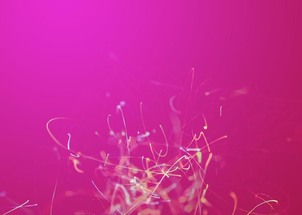 Free Image of Pink background with abstract colorful light trails 