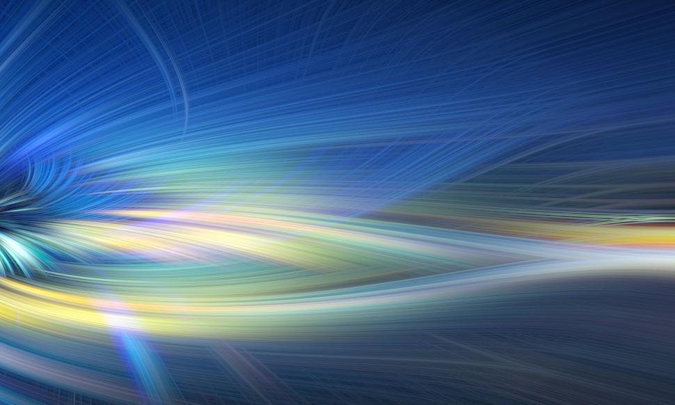 Free Image of Energetic blue and yellow light streaks dynamic abstract 