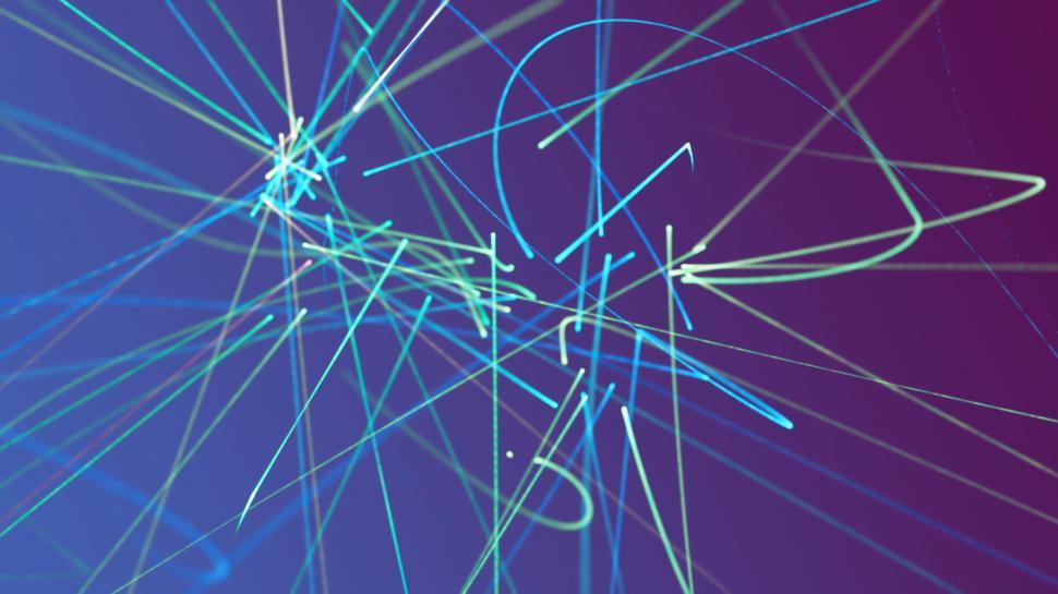 Free Image of Vibrant light streaks on a blue and purple gradient. 