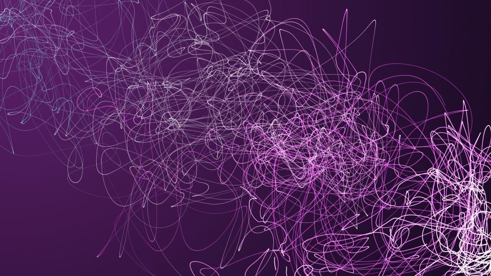 Free Image of Chaotic squiggles and lines on a dark background. 