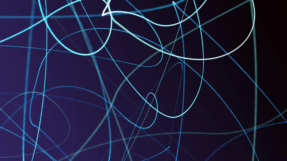 Free Image of Abstract light lines on a dark background, dynamic art. 