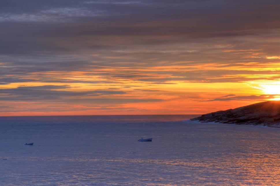 Free Image of Boats at Sunrise 