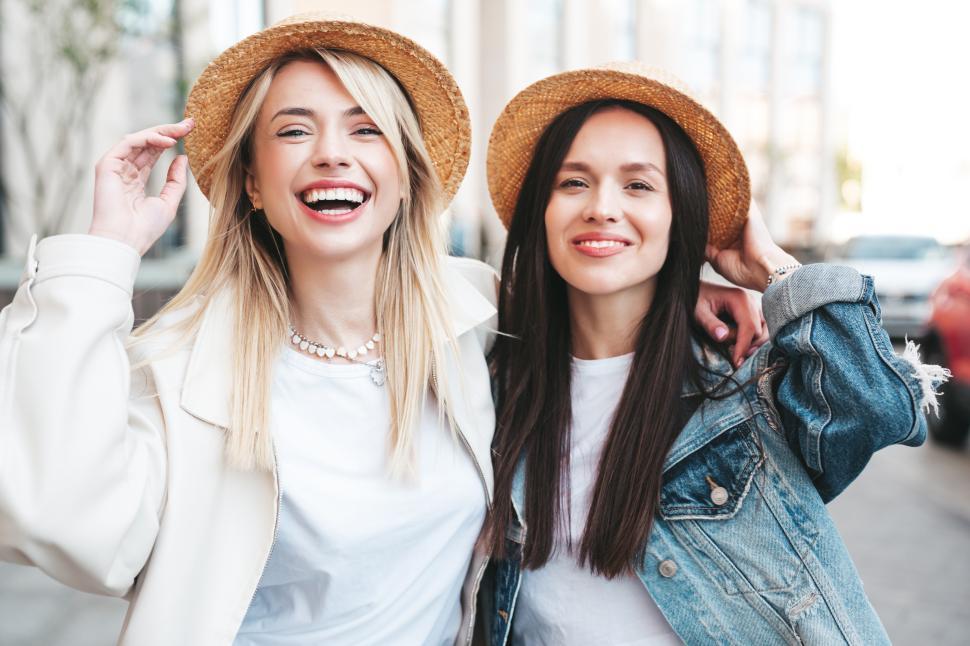 Free Image of Happy women enjoy time together outdoors 