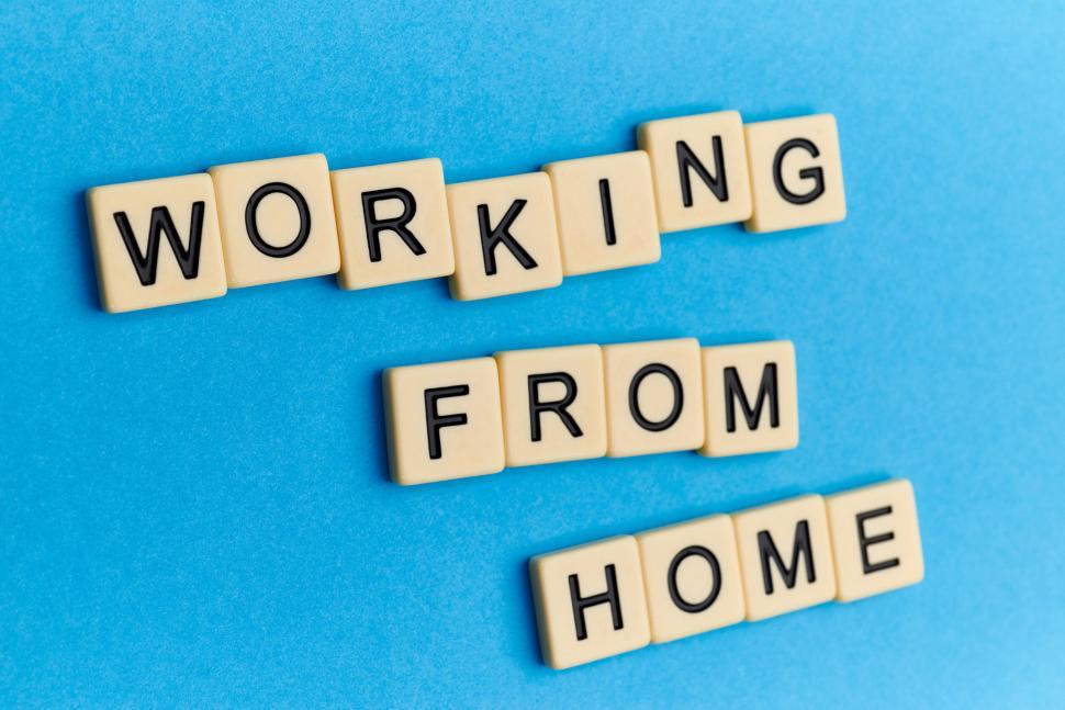 Free Image of Home office setup for working remotely in a blue theme 