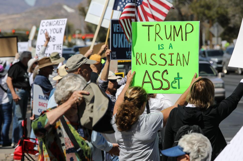Free Image of Political protest in the United States against Donald Trump highlighting various issues and strong sentiments from participants 