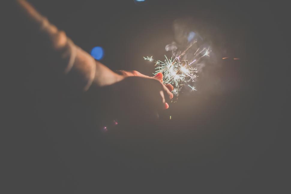 Free Image of The fireworks burning sparkler in new year party night 