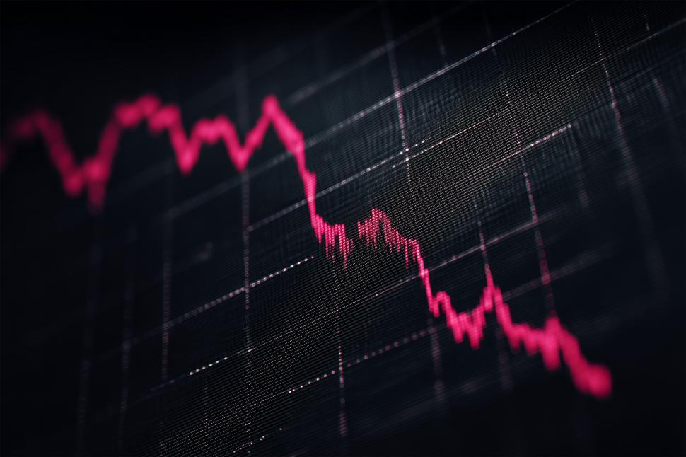 Free Image of Stock market trend shows significant decline in value 