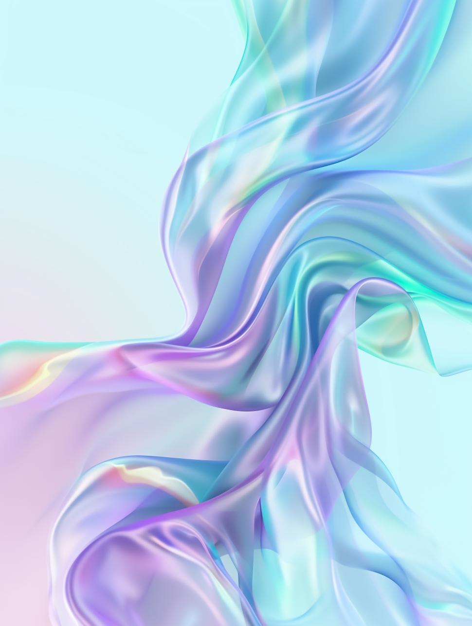 Free Image of Colorful silk fabric creating flowing abstract patterns 