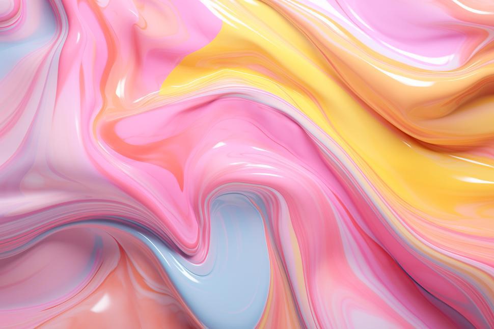 Free Image of Colorful abstract swirl of pink, yellow, and blue hues 