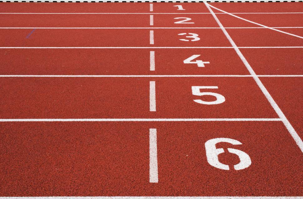 Free Image of Track lanes ready for a race on a sunny day 