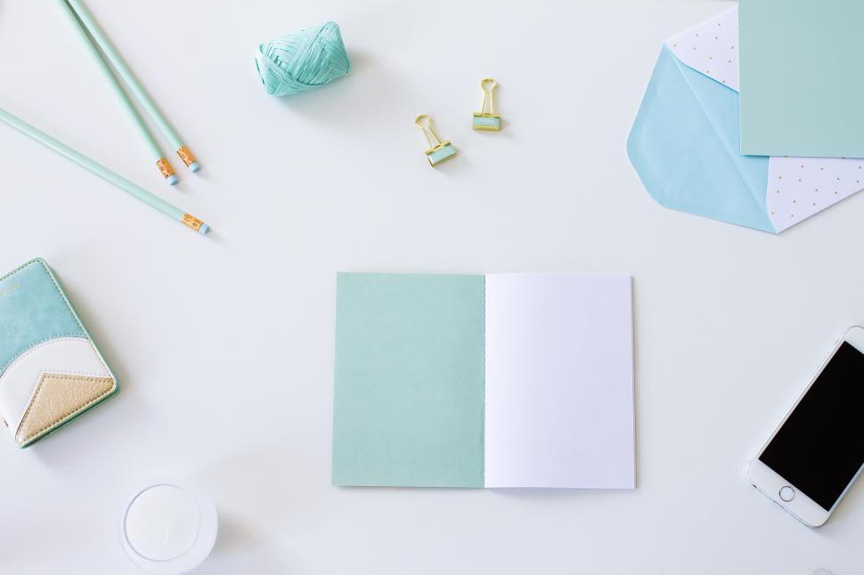 Free Image of Creative workspace setup for planning and organization 