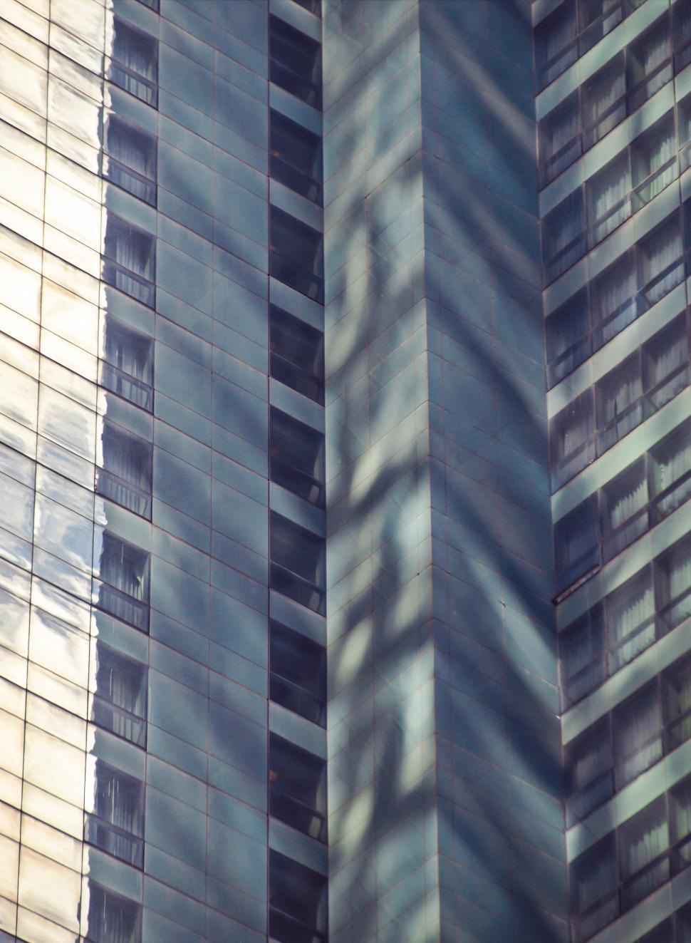 Free Image of Modern skyscraper facade reflecting sunlight in an urban environment 