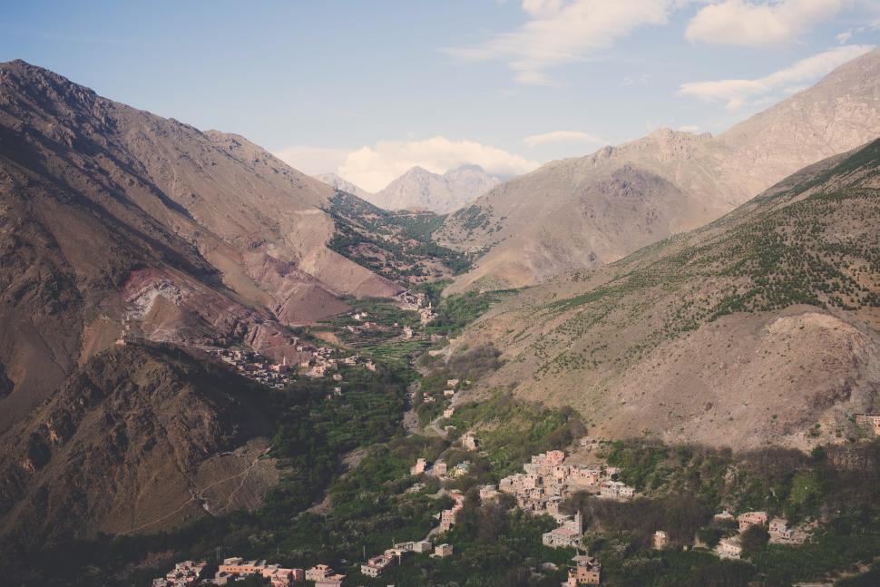 Free Image of Mountain valley landscape in Morocco during daylight hours 