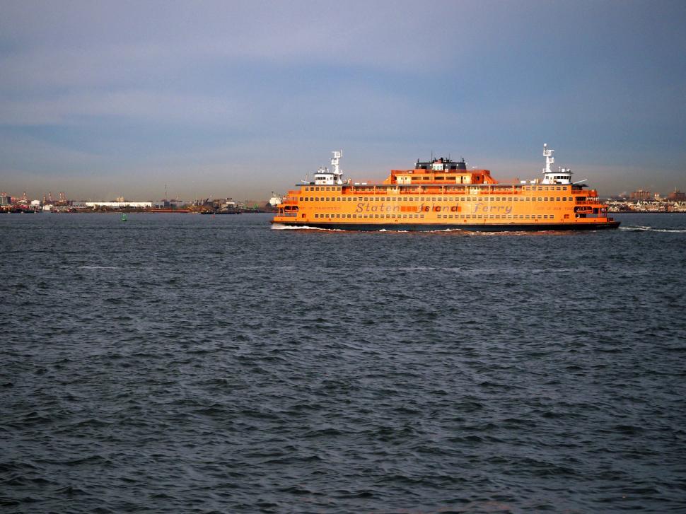 Free Image of Orange Colored Staten Island Ferry  