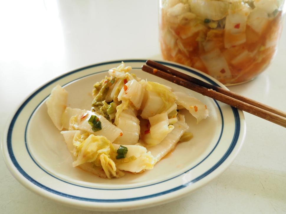 Free Image of Chopstick On Plate Of Homemade Kimchi 