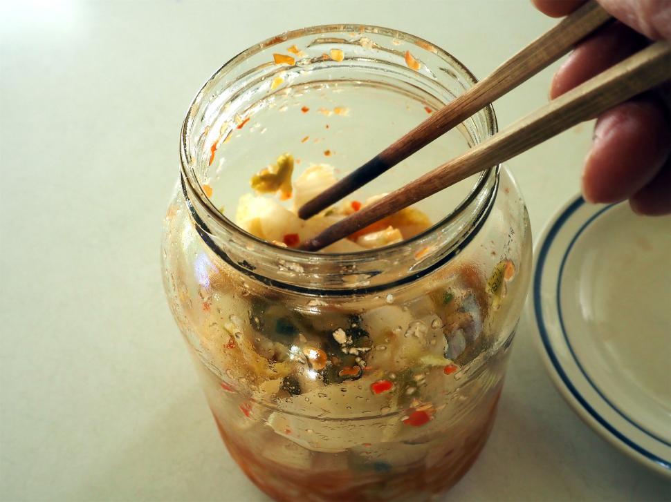 Free Image of Open Jar Of Homemade Kimchi 