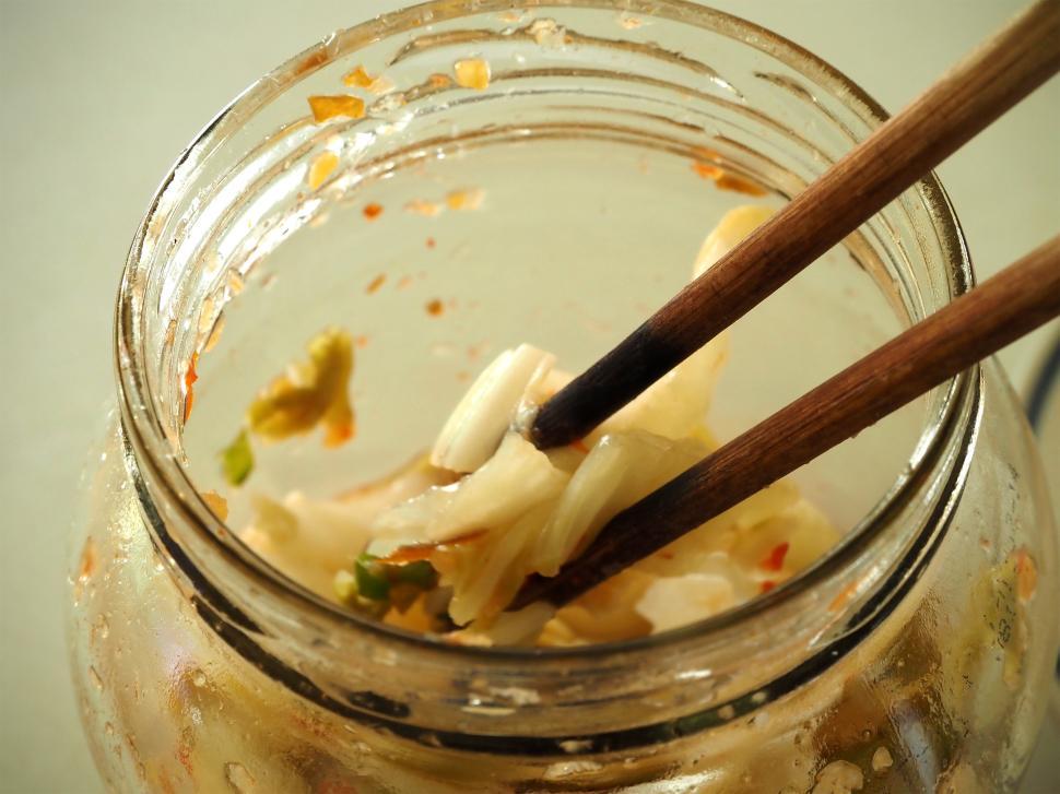 Free Image of Jar Opening Of Homemade Kimchi  