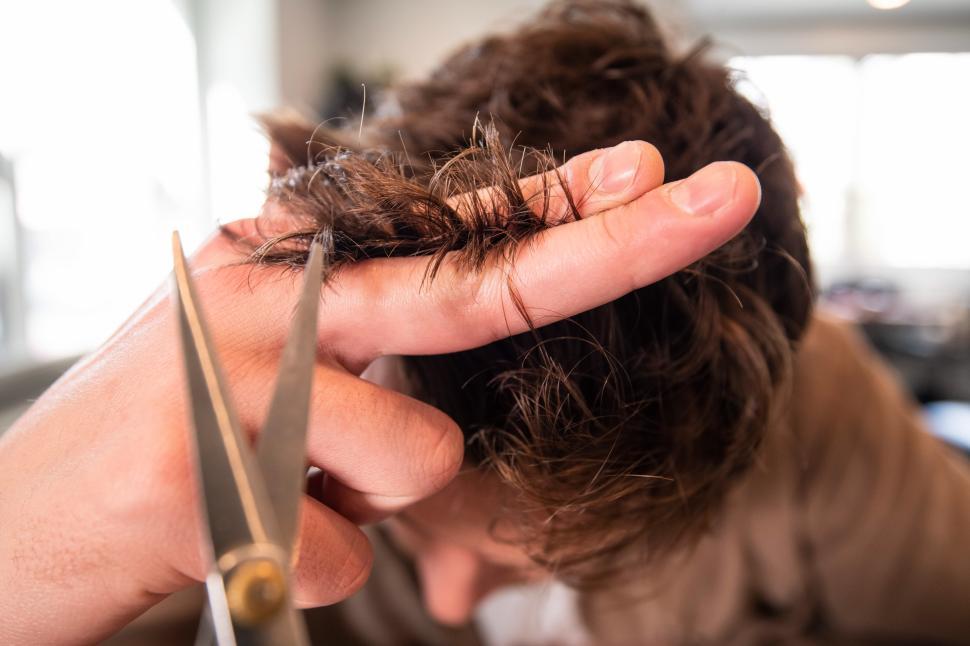 Free Image of Hair trimming process in a modern indoor setting 