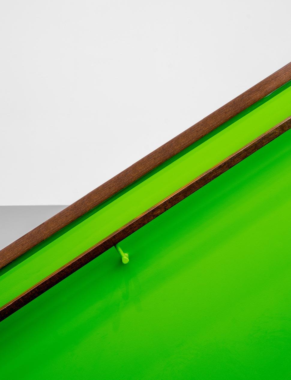 Free Image of Vibrant green and brown abstract composition with dynamic angles 