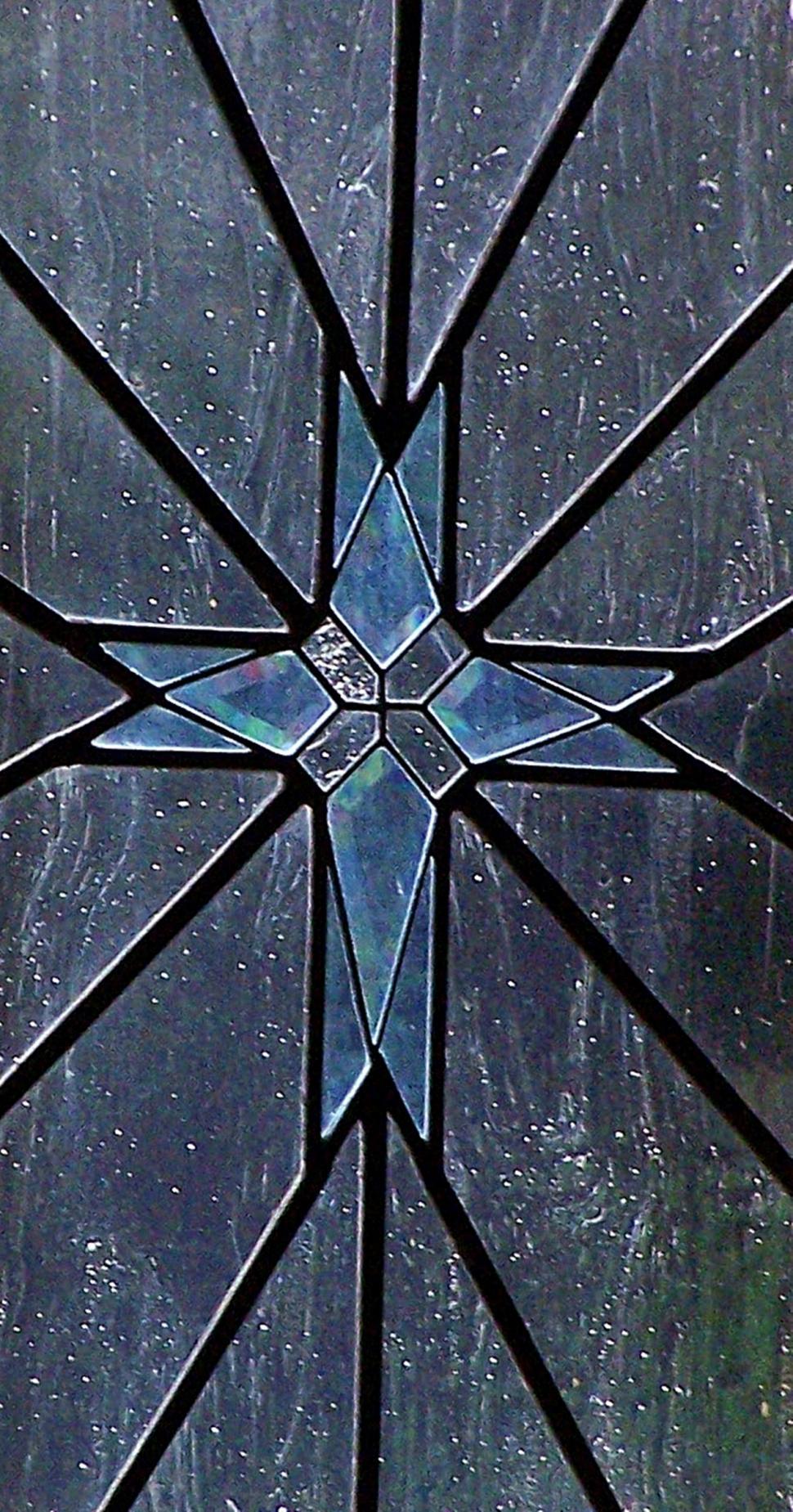 Free Image of stained glass cross in chapel 