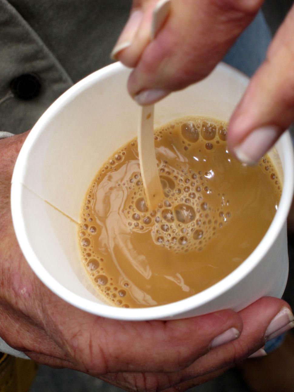 Free Image of stirring coffee 