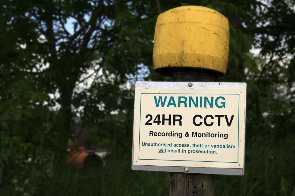 Free Image of warning CCTV 