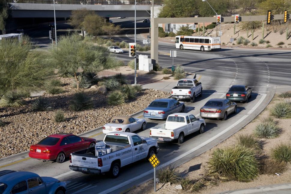 Free Image of Traffic at Intersection 