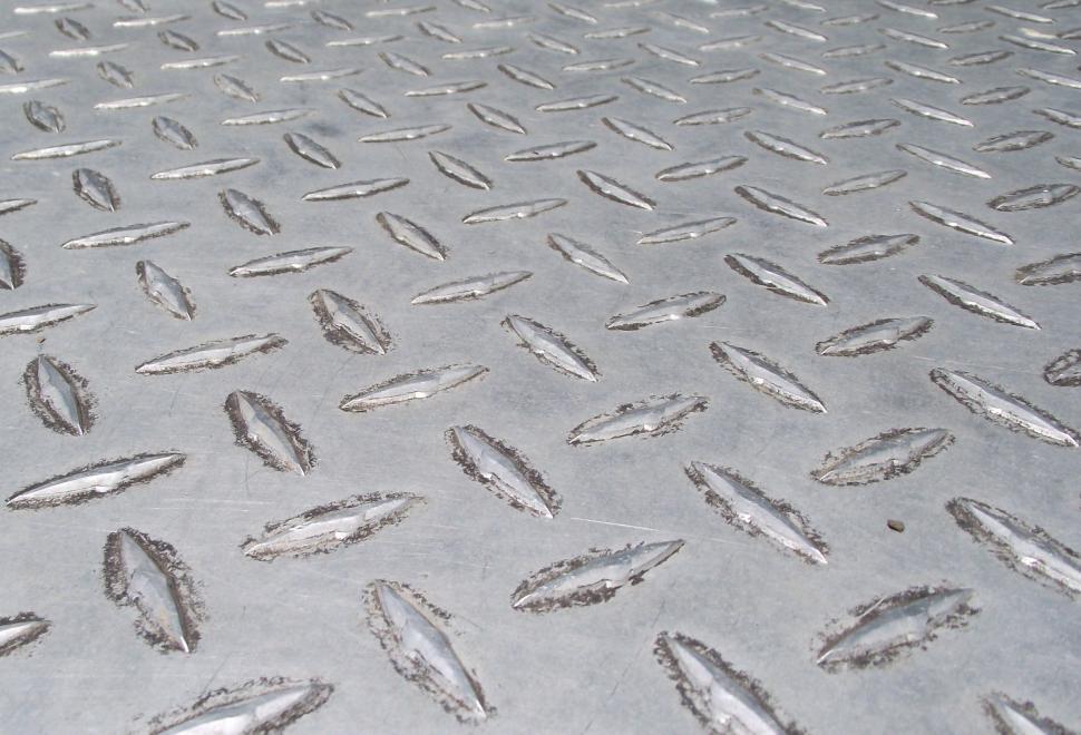 Free Image of Aluminum Diamond Plate Close up 