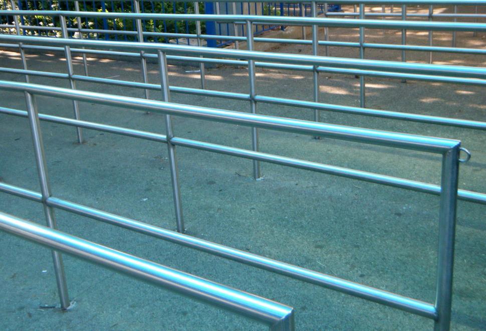 Free Image of amusement park waiting line queue rails 