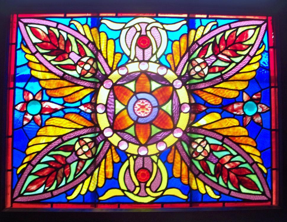 Free Image of Stained glass window with backlighting 