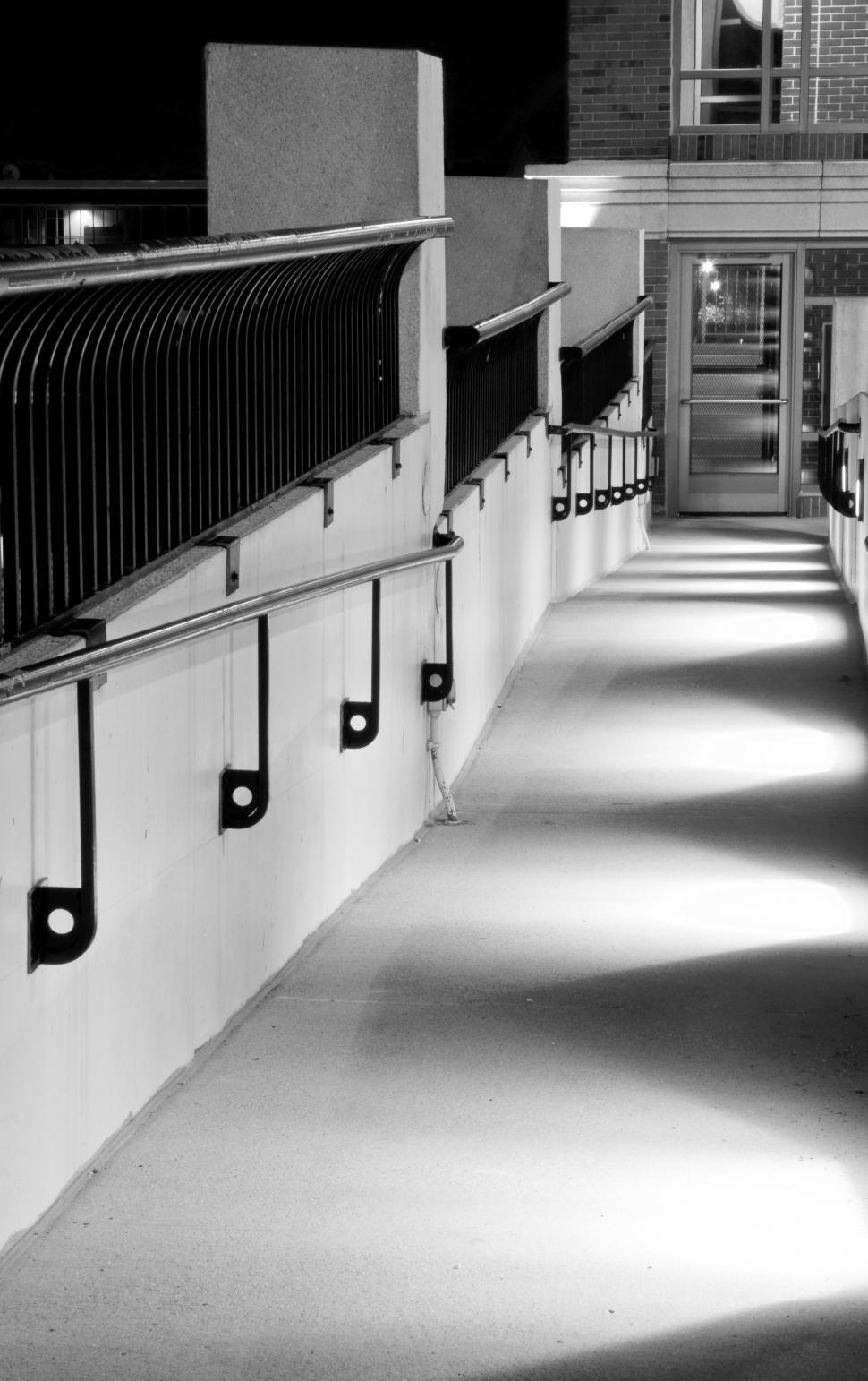 Free Image of Long Hallway in Black and White 