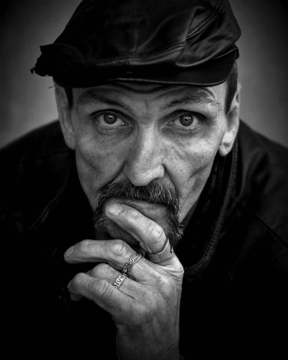 Free Image of Pensive Homeless, Street Portraiture 