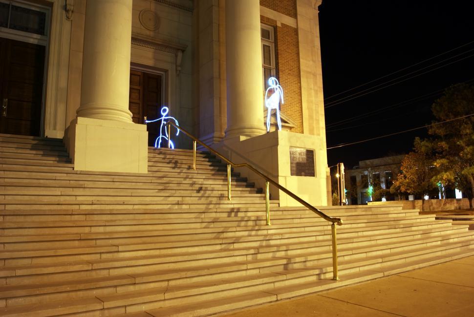 Free Image of Stick Figures painting with light photography 