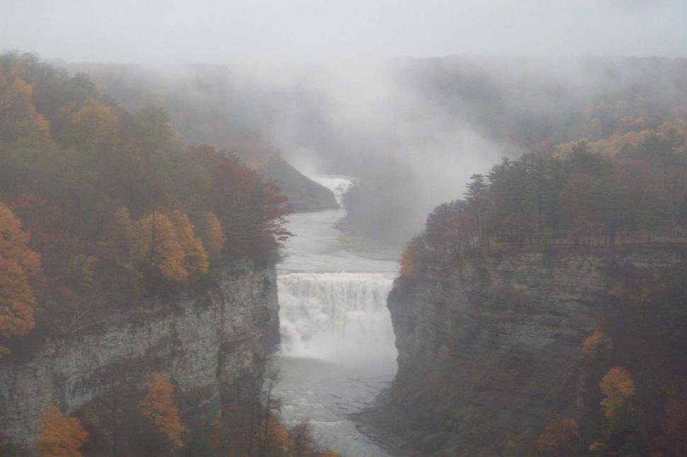 Free Image of Waterfall Amidst River and Trees 