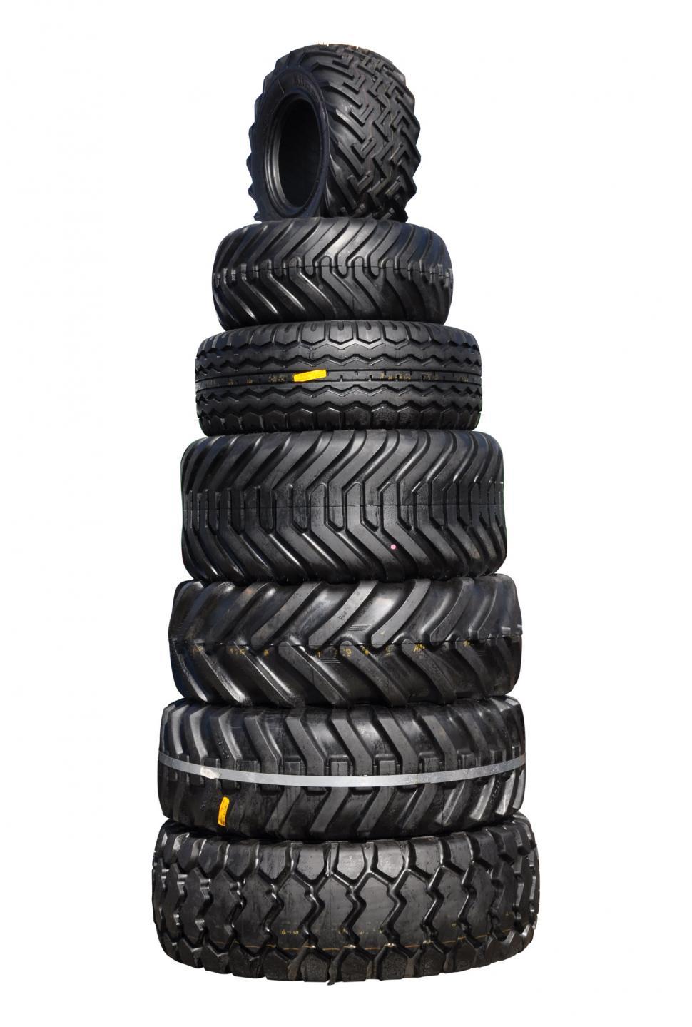 Free Image of Pile of tractor tyres 