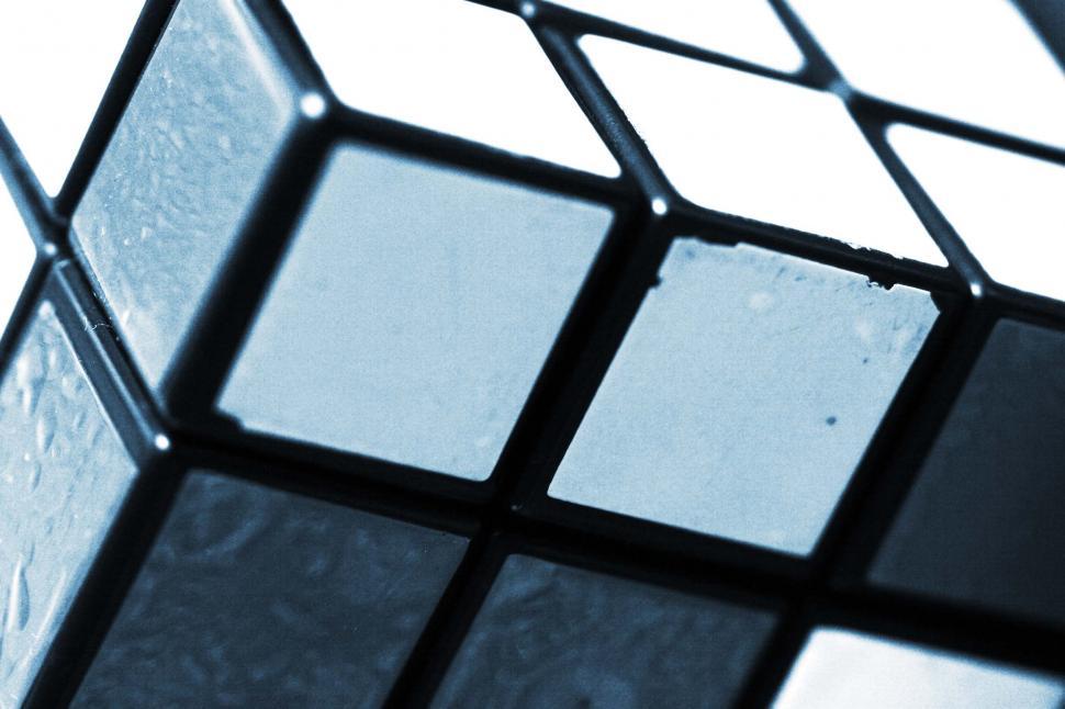 Free Image of Cube puzzle in black and white 