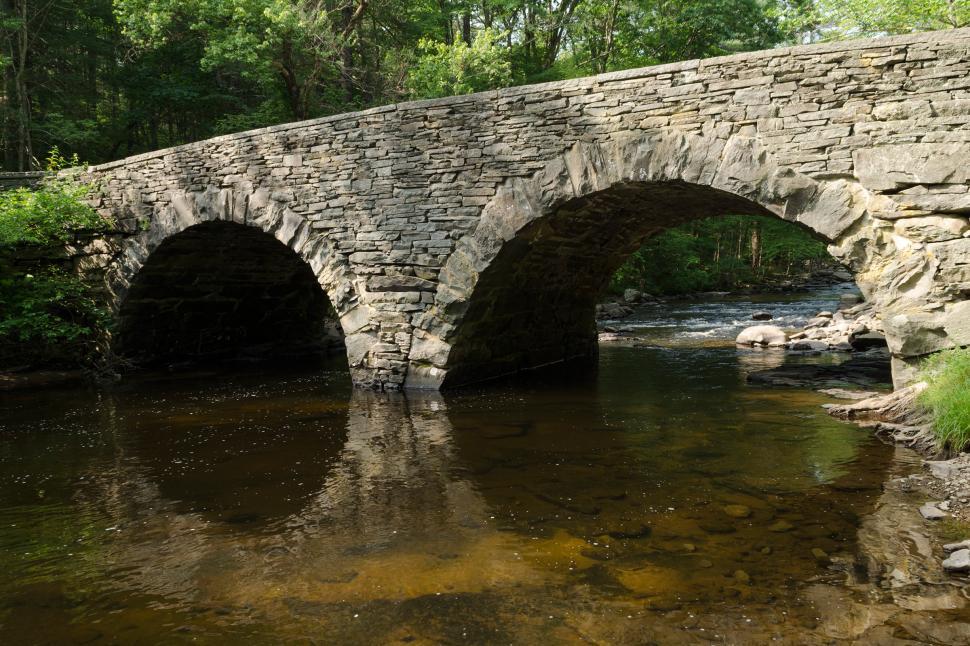 Free Image of Stone Arch Bridge over Ten Mile River, Tusten, New York 