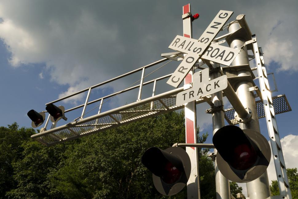 Free Image of Railroad Crossing Lights and Gate 