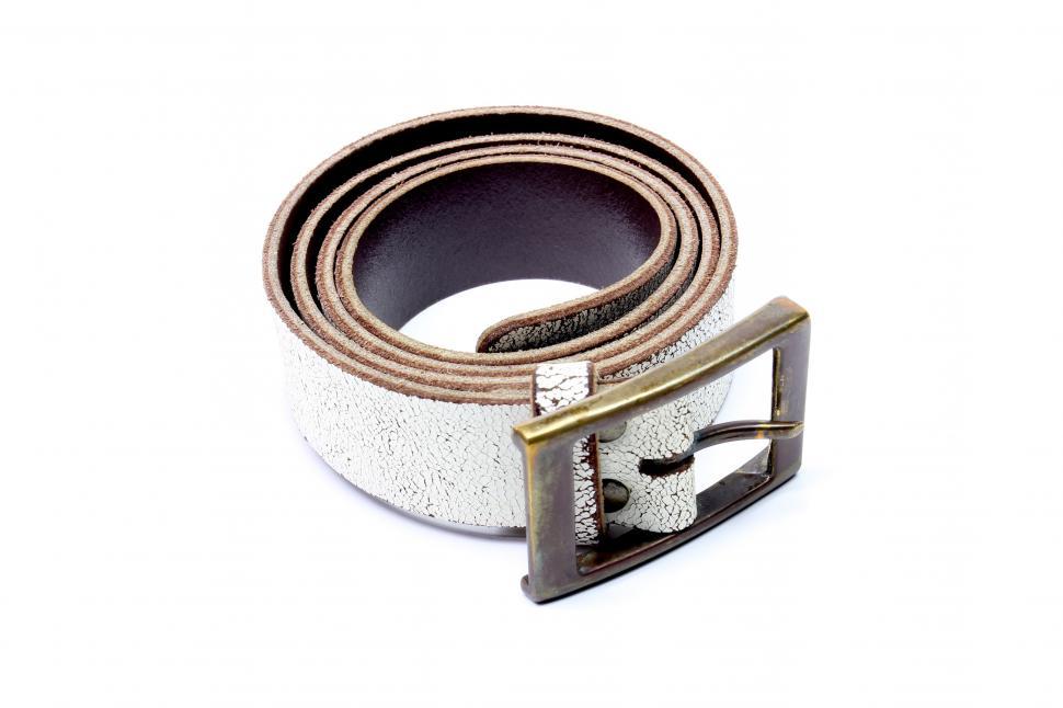 Free Image of White leather belt  
