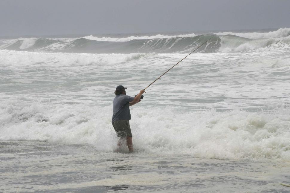 Free Image of Man Fishing in Ocean 