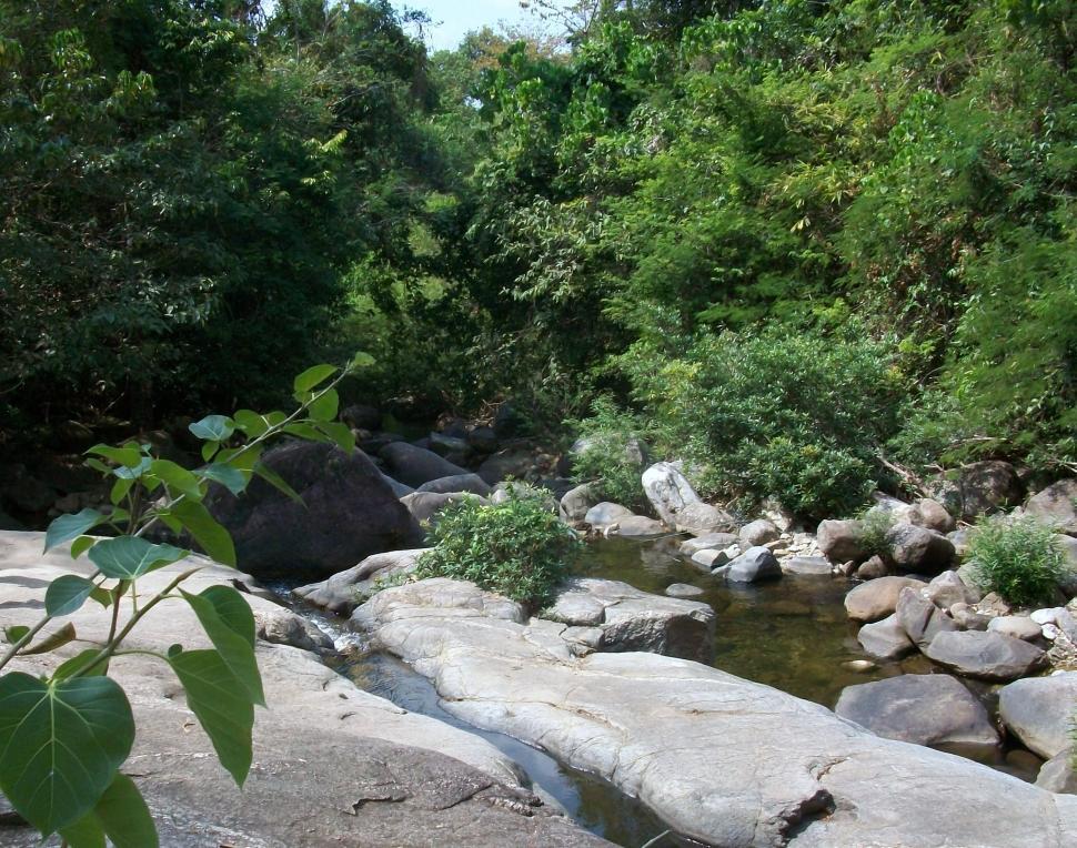 Free Image of Stream Over Boulders 