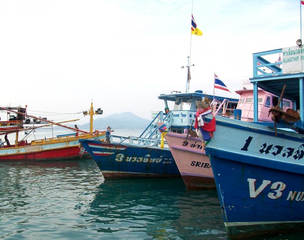 Free Image of Traditional Asian Fishing Boats 