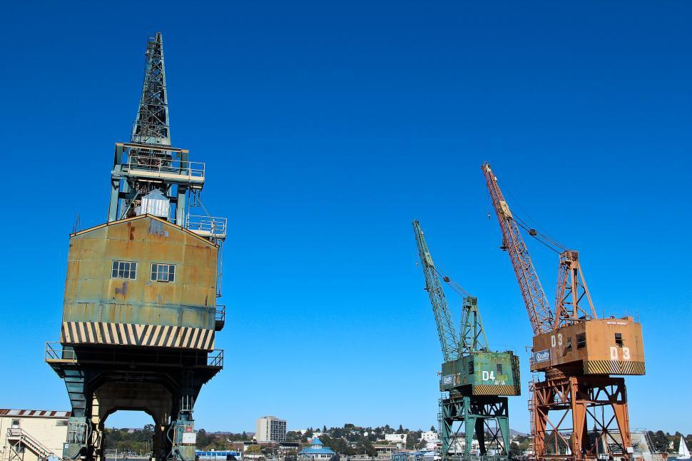 Free Image of Port Cranes 
