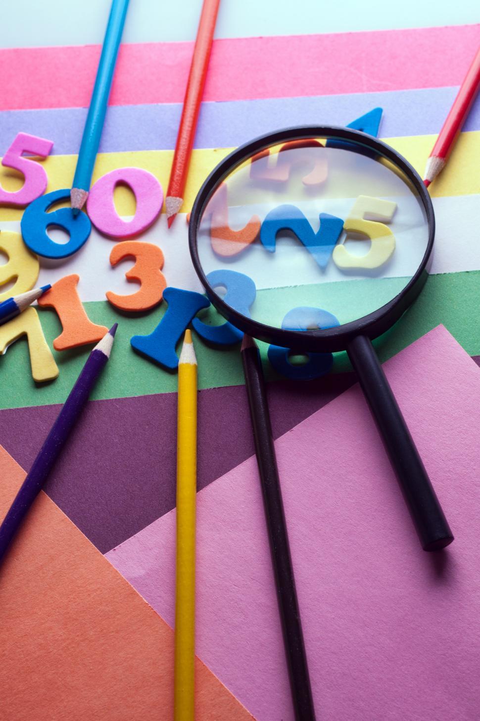 Free Image of Magnifying Glass Close Up on Table 