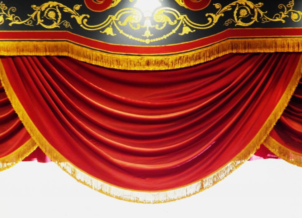 Free Image of Red stage curtain 
