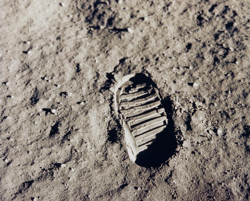 Free Image of Footprint on the Moon 