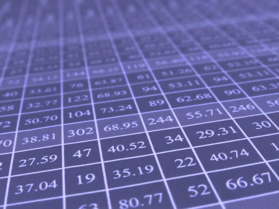 Free Image of Excel Data Table 