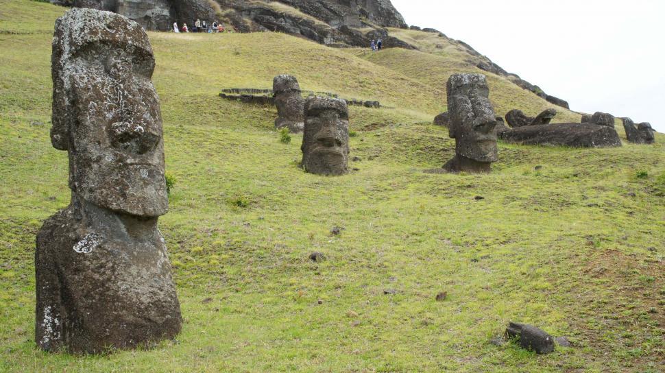 Free Image of Moai Head Statues of Easter Island 