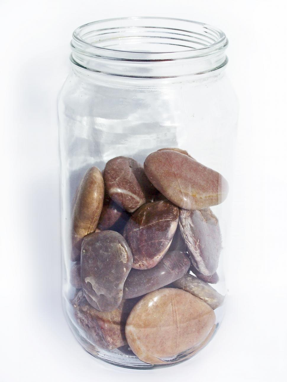 Free Image of Jam Jar of stones 